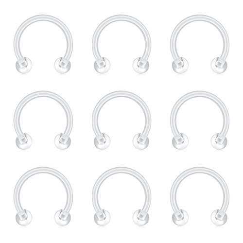 D.Bella Piercing fer à cheval transparent 16 g en plastique...