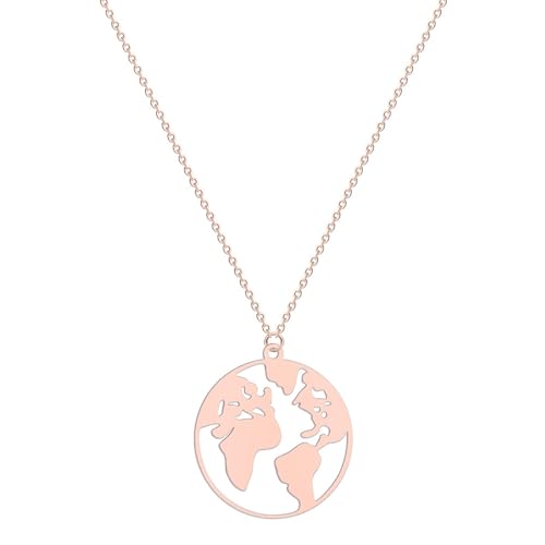 OAUWKEIY Collar colgante Accesorios colgantes collares mapamundis de mujer adornos de cadena de clavícula Joyas ✅