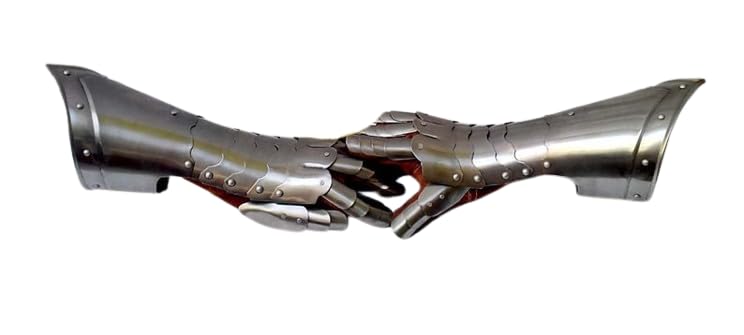 Guanti da cavaliere medievale, guanti da cosplay, armatura LARP, guanti Fantay, regalo per uomo/donna, Finitura cromata, Prossoefinito
