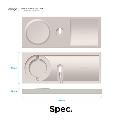 elago Charging Tray Duo for MagSafe Charger and Apple Watch Charger, Compatible with iPhone 16/15/14/13/12, AirPods Wireless Case [Stone][Charging Cable Not Included] - Thumbnail 6