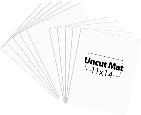 Mat Board Center, White Color Uncut Mats - Full Sheet - for Art, Prints, Photos, Prints and More, 10 Pack, 11x14