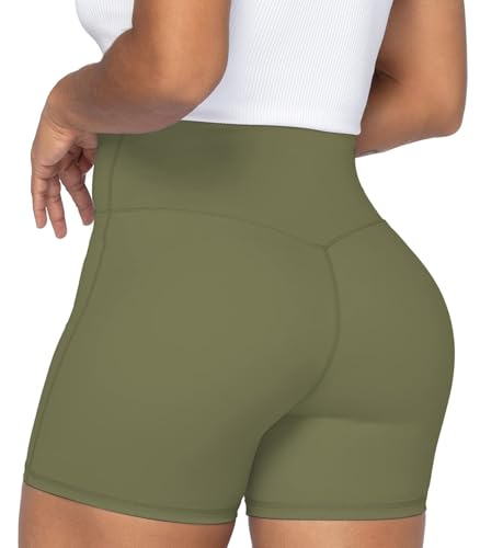 Image of Sunzel Crossover Biker Shorts for Women, No Front Seam V High Waist Yoga Workout Gym Shorts with Tummy Control | 4 Or 6-Inch Inseam, High Waisted, Tummy Control, Crossover Waist, Buttery Soft, No Front Seam, Squat Proof, Compression