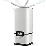 LUMS Humidificateur Industriel 16L, Grande Capacité, Contrôle Intelligent de l'Humidité, Minuterie et Remplissage par le Haut, Atomiseurs à 3 Noyaux, Portable, Idéal pour Bureaux et Grands Espaces