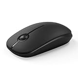 Unipows Wireless Mouse - 2.4G Slim Portable Computer Mouse with Nano Receiver, Less Noise Mobile Optical Mice for Notebook, PC, Laptop, Computer, Mac (Black)