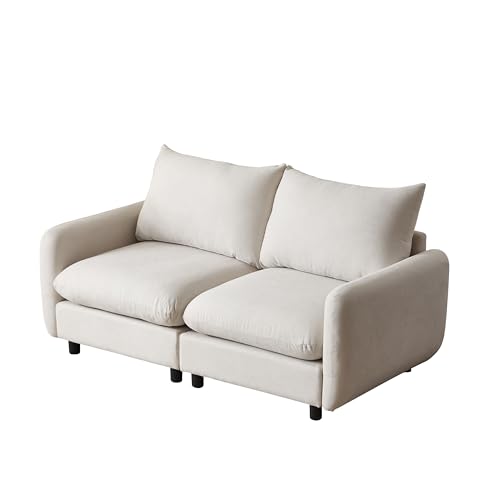 Christopher Knight Home Bricez 69" Loveseat, Upholstered Sofa, Modular Couch, Oversized Loveseat, Spacious Seating Sofa Couch, Comfort Sectional Corner Wooden Chair for Living Room Home Office, White by Christopher Knight Home - Image 6