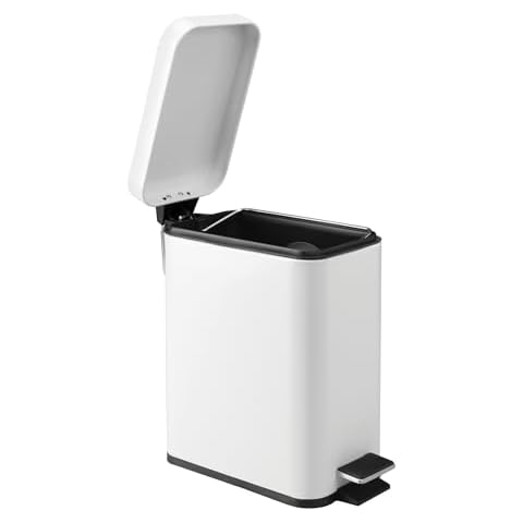 iDesign Small Metal Bathroom Pedal Bin Cover