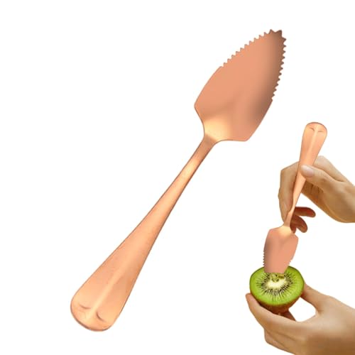 Tuxxjzm Cucharas de pomelo, cuchara de dentada de acero inoxidable | Herramienta de cocina de cubiertos de para kiwi, postre, frutas cítricas, o bebidas agitadoras