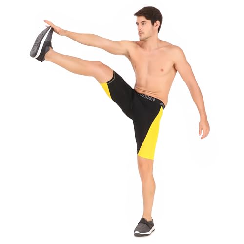 Image of Redesign Nylon Dual Color Compression Shorts for Multi-Sports with Back Zip Pocket