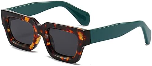 SHEEN KELLY Retro Thick Square Chunky Sunglasses Women Men Vintage Trendy Rectangle Dark Shades Eyewear Fashion 90s Glasses