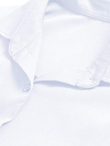 Verwin Women Long Sleeve Loose Elegant Maxi Dress Button Down Up Shirt Long Dress With Pockets And Belts White S #TOP6