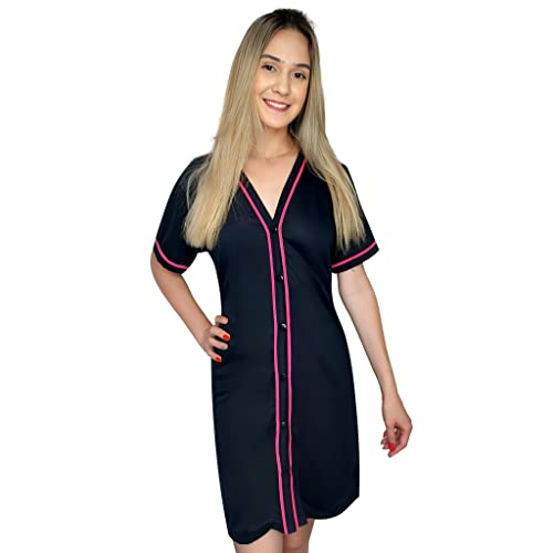 Camisola Blogueira Americana Abertura Botão Amamentação Tamanho:G;Cor:Preto