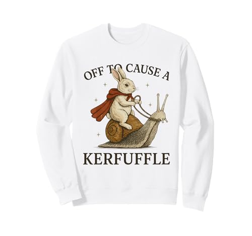 Whimsical Rabbit Off To Cause A Kerfuffle Meme Easter Rabbit Sweatshirt