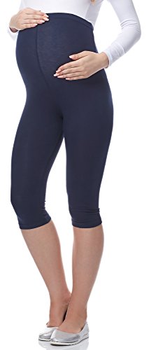 Be Mammy 3/4 Umstandsleggings aus Viskose BE-03 (Marine, M)