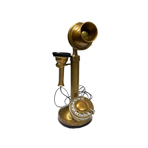 Teléfono de candil con disco rotatorio bronce antiguo miniatura 7
