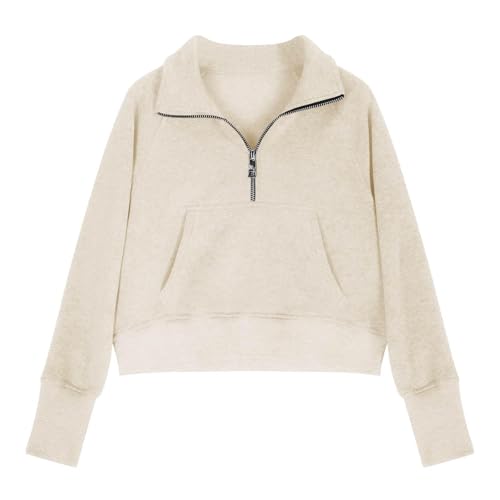 Girls and Toddlers' Fleece Zip Up Hoodie Sweatshirt Long Sleeve Oversized Hooded Winter Outerwear (2-Beige, 3-4 Years)3