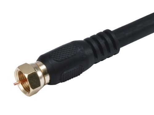 Image of Monoprice RG6 Quad Shield CL2 Coaxial Cable with F Type Connector (Pack of 2)
