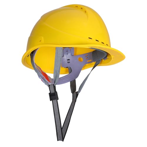 Casco de seguridad amarillo COLLBATH con arnés regulable para personal de obras
