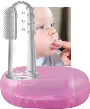 Silicone Finger toothbrush with Soft Bristles and Carry Case for Gentle Cleaning/Oral Hygiene of Gums/Tounge designed for Kids (Pack of 1)-image-38