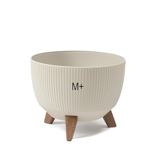 MELTOM Blumentopf Schale mit Füßen Einsatz Kräutertopf Übertopf Pflanzschale Eco Recycled (Baumwolle, M+)