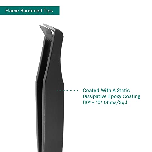 Excelta Cutting Tweezers, Angulated Tweezers, Three Star, Carbon Steel, 0.1" Height, 0.393" Wide, 4.5" Length - Image 4