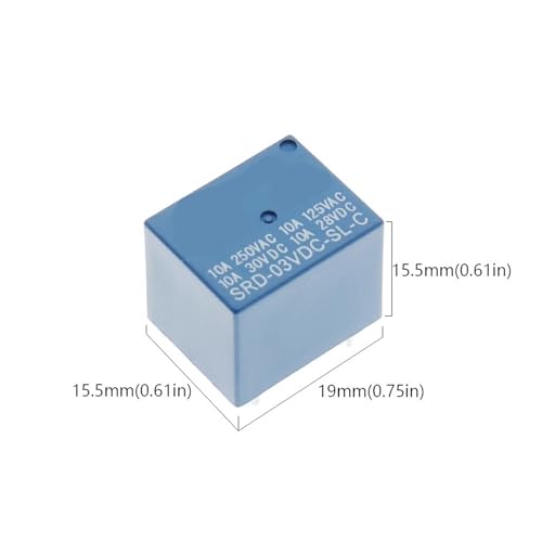 Relé de 5V SRD-05VDC-SL-C con conmutador de 10A y 250VCA para placas Arduino y PCB 3