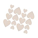 GLSTOY 400個ハート型 ウッドスライス 無塗装 天然木 チップ 木製クラフト用 木製カットアウト 手描き ペンダント デコレーション材料