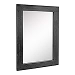 Stonebriar 24" x 18" Rectangle Black Wood Frame Wall Mirror with Attached Hanging Brackets, Decorative Country Rustic Decor for The Living Room, Bedroom, Bathroom, Hallway, and Entryway - Image 2
