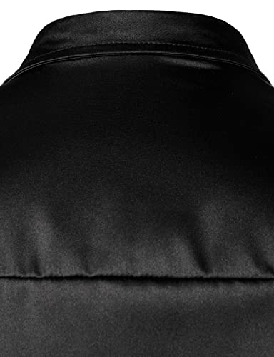 JOGAL Mens Dress Shirt Silver Sequins Short Sleeve Button Down 70s Disco Shirt Party Costume Multicolor X-Large - Image 5