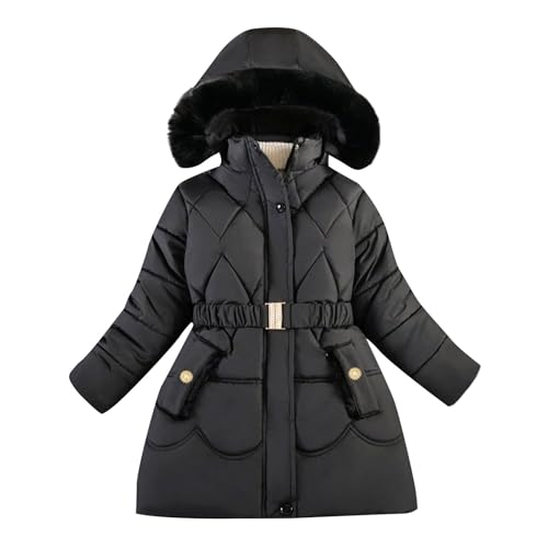 Girls Long Puffer Jacket Winter Coat with Removable Hood, Kids Warm Insulated Parka Outwear Coats for Cold Weather3