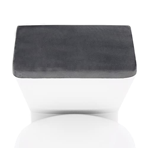 Azhchke Stretch Velvet Toilet Tank Lid Cover For Bathroom Super Soft Toilet Tank Cover Luxury Velvet Plush, With Elastic Bottom, Machine Wash, Dark Grey #TOP12