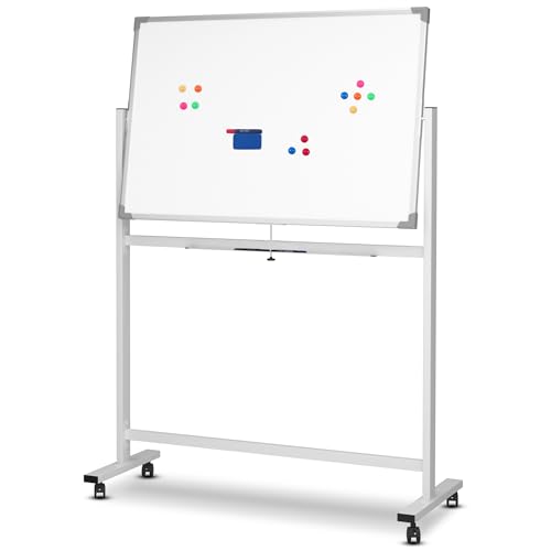 Produktbild von Magnetisches Whiteboard Mit Ständer QUEENLINK Mobiles Whiteboard 60x90cm | Magnetisch & Höhenverstellbar Mit Ständer - Für Büro & Unterricht Magnettafel Weiß 60x90