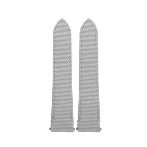 FKM ���o�[���v�o���h Cartier Santos De WSSA0009 WSSA0010 �ƌ݊�������A�N�C�b�N�����[�X�����p�t�b�f�S���X�g���b�v 19mm 21mm(Gray-No buckle,19mm)