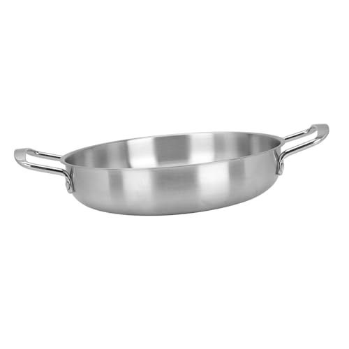 CLISPEED Olla de Acero Inoxidable para Ramen con Doble Asa Capacidad Mediana Resistente la Corrosión para Cocina de Inducción y Gas para Sopa Mariscos y Arroz Mixto