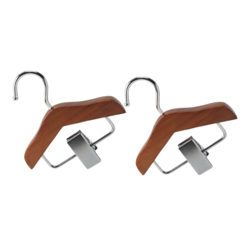 LOEFLIFA 2個 迷?犬服ハンガー 小型犬用ペット服整理用 軽量実木製防滑クリップ付き 室内外兼用衣類収納ラック
