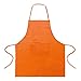 My Custom Style® Delantal de Cocina Naranja 100% algodón, tamaño 60x70x16cm cm. Bolsillo Delantero.
