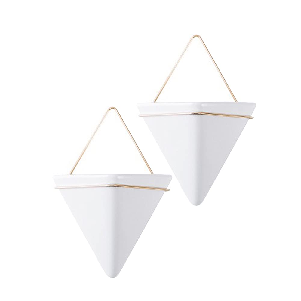 Set Di 2 Vasi Da Parete Geometrici In Ceramica Nera, Per Cactus E Piante Grasse, Decorazione Interna, Varie Misure - 3