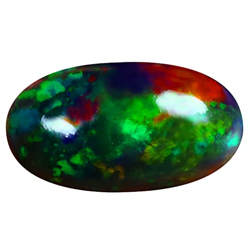 Opale noire 2.51 ct à clignotant 360 degrés, cabochon ovale 14 x 8 mm