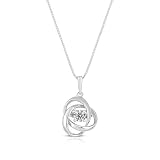 Femme Luxe 0.20 carats Love Knot Diamond Pendant Locket Necklace for Women, 925 Sterling Silver, Dai