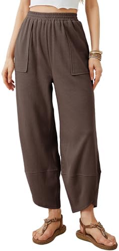 Xiaoxuemeng Womens Baggy Wide Leg Pants Casual Elastic Waisted Pa...