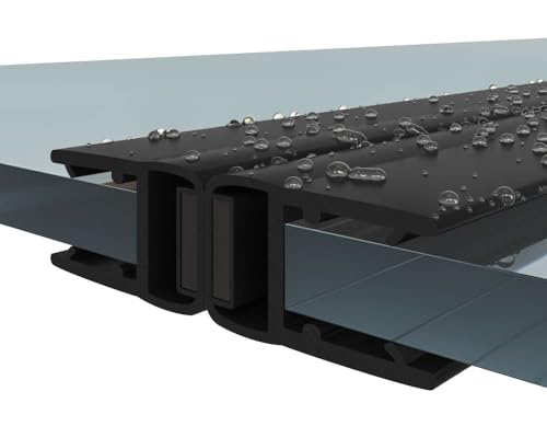 Black Shower Door Magnetic Seals Pair | 4-6MM | Magnetic Shower Strips for Quadrant enclosures Model M2 (4-6mm Glass)