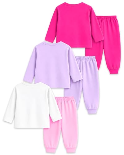 Image of Kuchipoo Girls Cotton T-shirts & Pajamas Set | Full Sleeve Printed Top & Pajama | Soft & Breathable Sleepwear | Comfortable Elastic Waist | Pack of 3