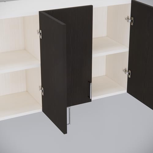 Image of SPECIALITY PANELS 4 Door Modular Wall Mounted Kitchen Cabinet with Adjustable Shelf Space Saving Storage Unit Durable Engineered Wood Cupboard for Kitchen Living Room Utility Organizer Furniture