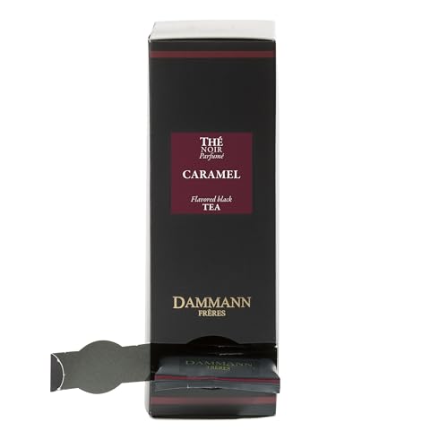 Dammann Freres Sachets, Caramel Toffee Flavored Tea Bags, Premium Gourmet French Tea, Individually Wrapped, 24 Count (Single Pack)