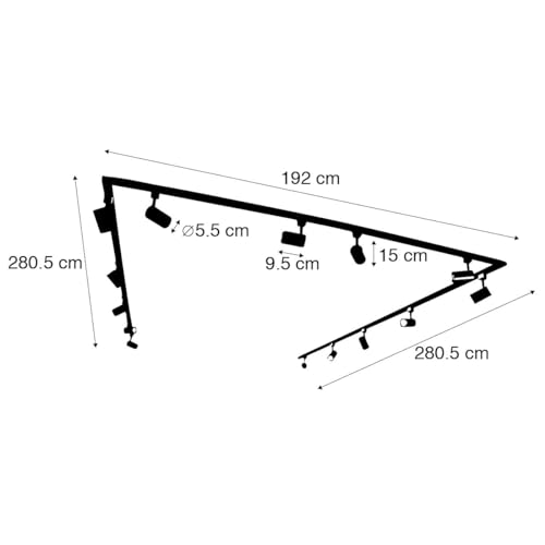 QAZQA - Modern Modernes 1-Phasen-Schienensystem Komplettset I Spotlight I Deckenspot I Deckenstrahler I Strahler mit 14 Spot I Spotlight I Deckenspot I Deckenstrahler I Strahler I Lampe I Leuchtes sch