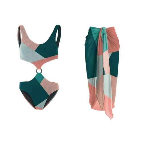 Bañador Natacion Mujer Conjunto Mujer Vestir Dos Piezas 2024 Sexy Reductores Barriga Swimsuit Estampado Flores Bañadores Brasileño Menstrual Bañador con Relleno Arena Playa Bikinis(Multicolor,M)