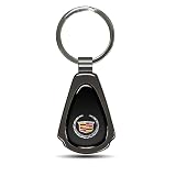 iPick Image for Cadillac Logo Black Dome Gunmetal Black Metal Teardrop Key Chain