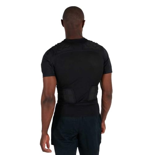Canterbury Pro Protection Rugby-Weste für Erwachsene, Uni, schützt Brust und Schultern, atmungsaktiv, leichte und Flexible Schutzweste, Schwarz/Weiß/Silber, XL