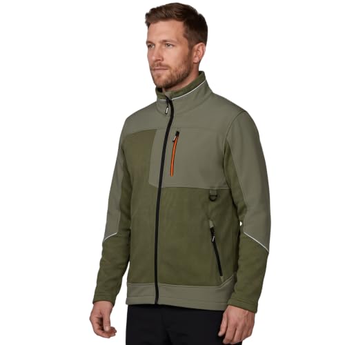 Neo Tools Veste pour Homme avec Fermeture éclair sur Toute la Longueur | Sweat zippé | Sweat à Capuche à Manches Longues avec empiècements Softshell | Taille S à 3XL, Vert, 3XL