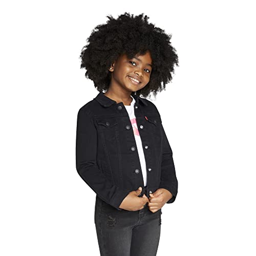 Levi's Girl's Denim Trucker Jacket, Black, M #TOP2