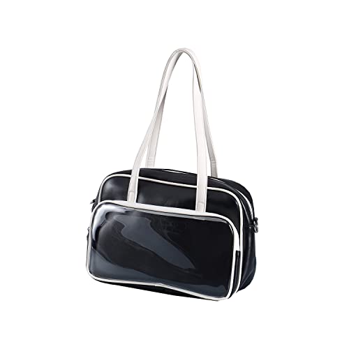 Funky Shoulder Underarm Bag For Women,JK Messenger Crossbody Bag With Display, Lolita ITA Handbag with Heart Shaped Zipper